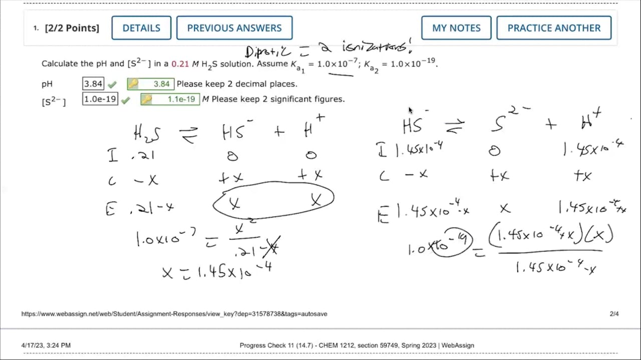 Fall 2023 CHEM 1212 Progress Check Preview 11 14.7 Science Guyz