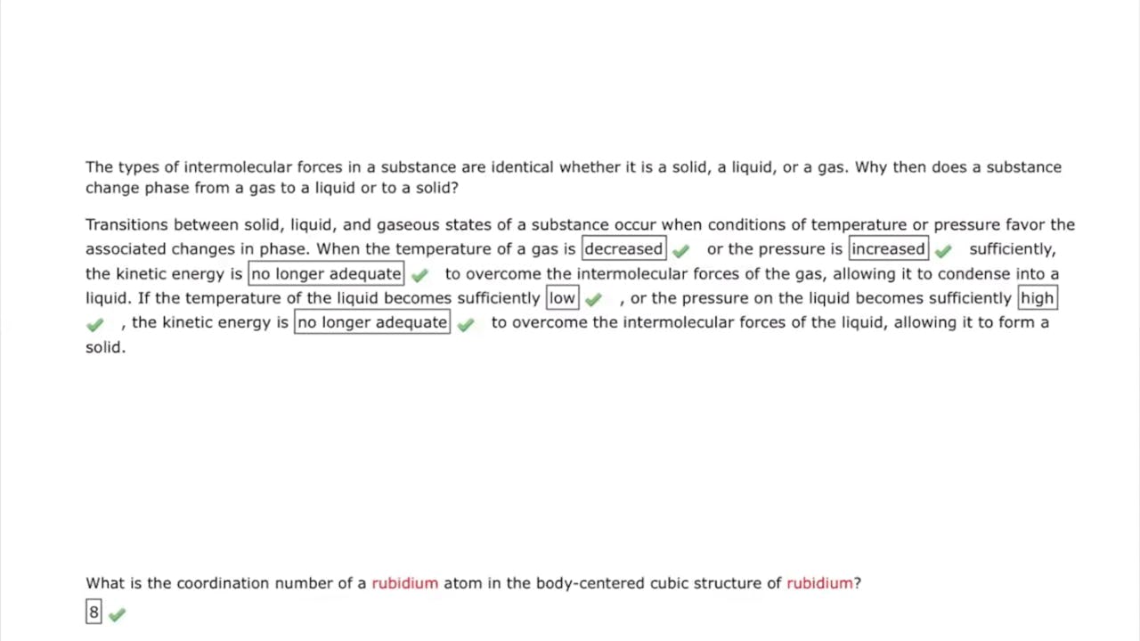 Spring 2024 CHEM 1212 Reading Check Preview (Chapter 10) Science Guyz
