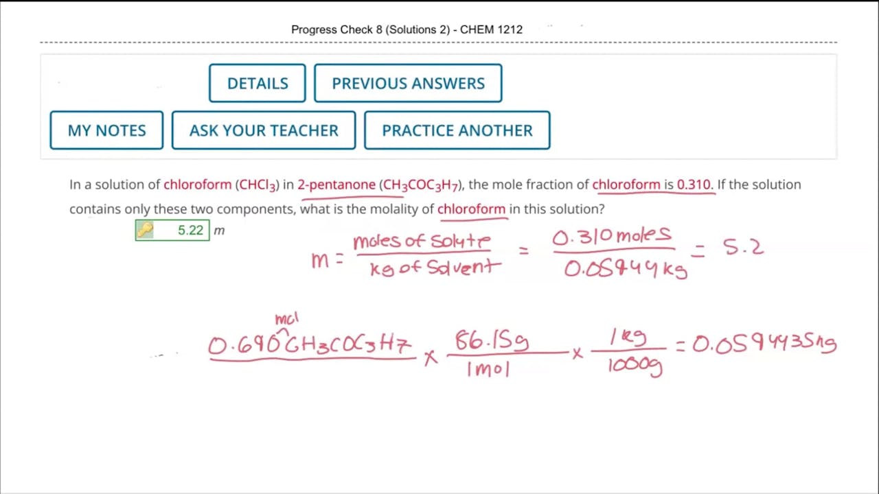 Spring 2024 CHEM 1212 Progress Quiz Preview (Chapter 11) Science Guyz