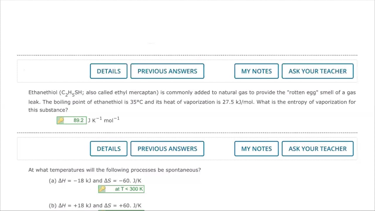 Spring 2024 CHEM 1212 Progress Quiz Preview (Chapter 17.2 17.7, 17.10