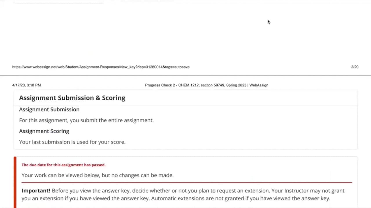 Fall 2023 CHEM 1212 Progress Check 2 Preview Chapter 10 Science Guyz