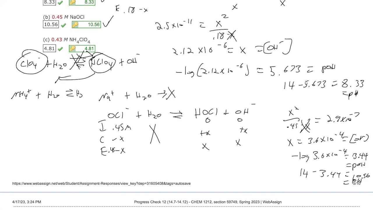 Fall 2023 CHEM 1212 Progres Check Preview 12 (14.714.12) Science Guyz