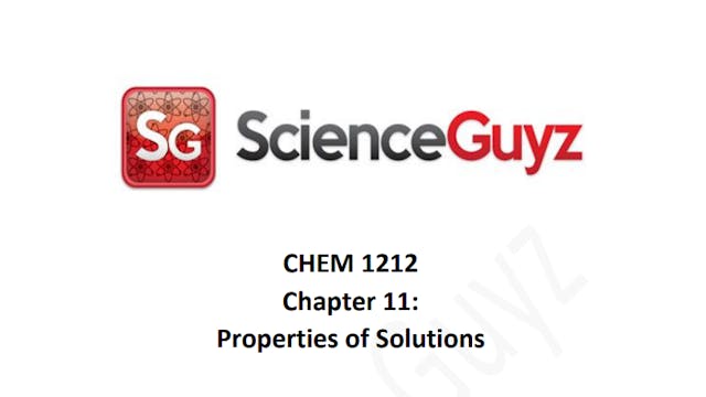 CHEM 1212 Chapter 11 Workshop (Video Rental)