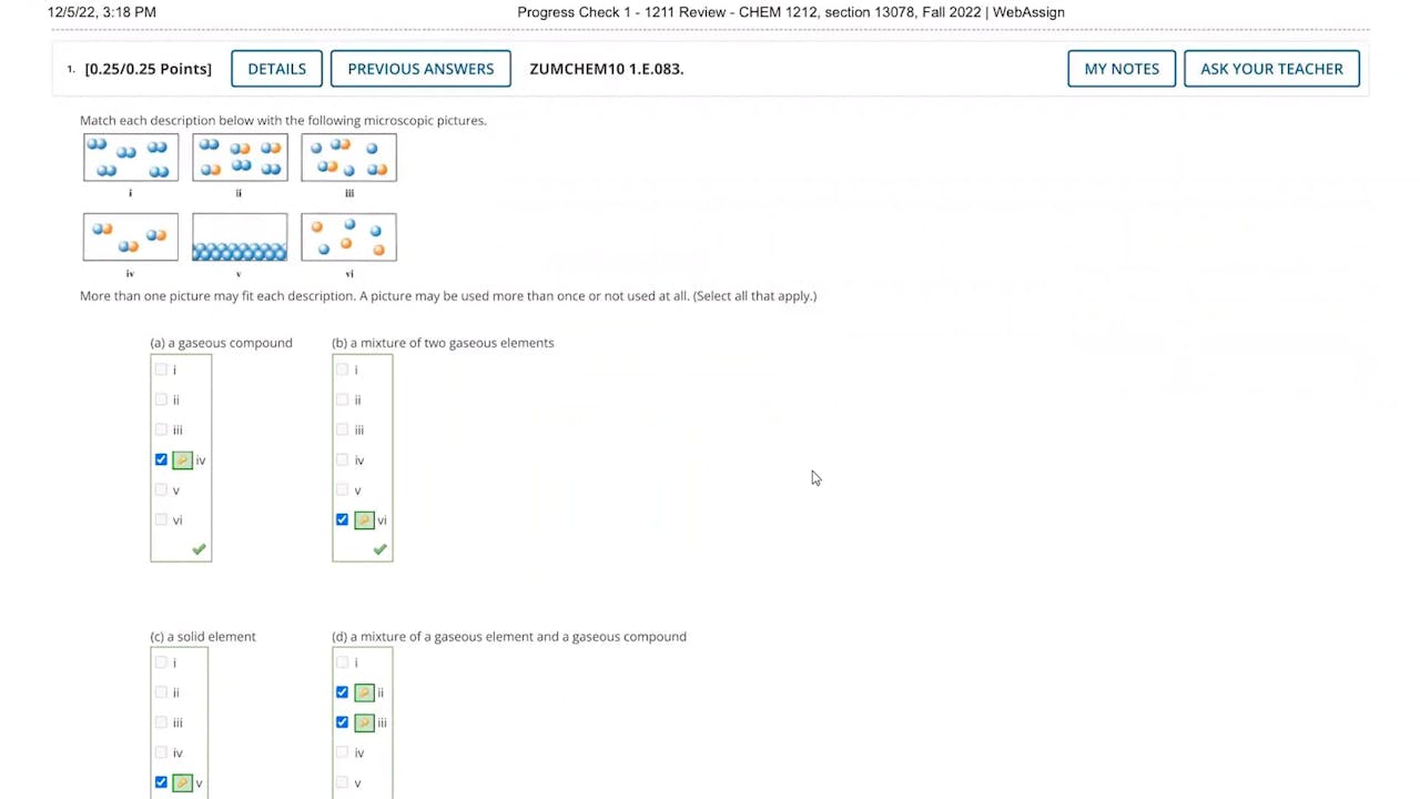 Spring 2023 CHEM 1212 Progress Check Preview (CHEM 1211 Review