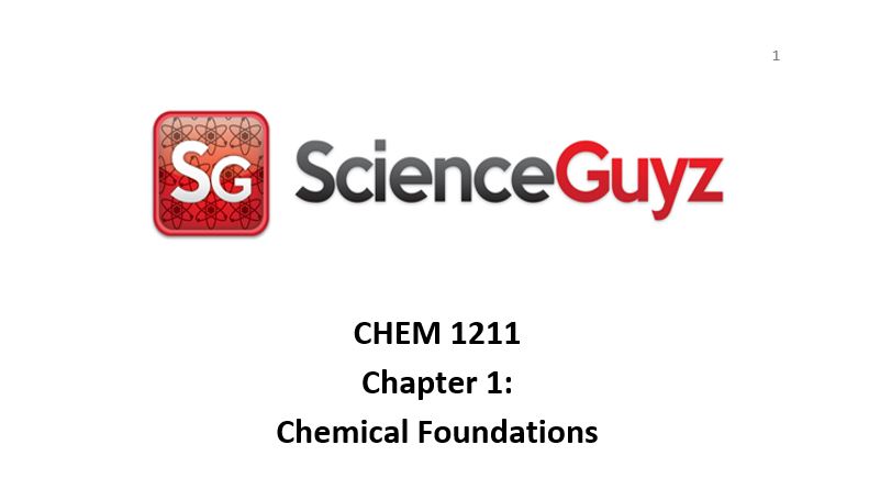 CHEM 1211 Chapter 1: Chemical Foundations Workshop Video Spring 2024 ...