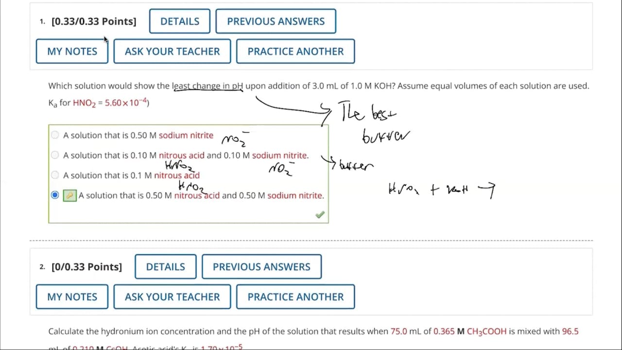 Spring 2022 CHEM 1212 Progress Check Preview (Buffers and Titrations