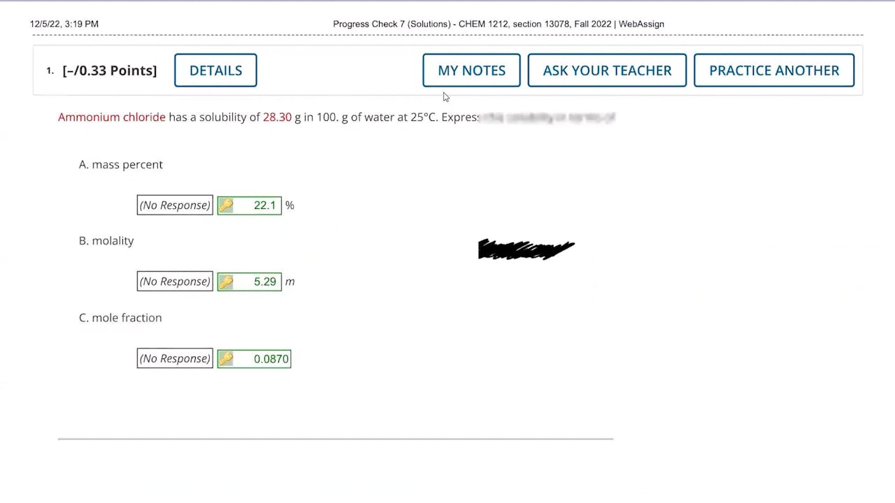 Spring 2023 CHEM 1212 Progress Check Preview (Chapter 11) Science Guyz