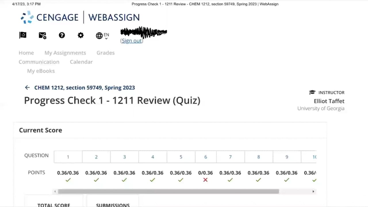 Fall 2023 CHEM 1212 Progress Check 1 Preview Review of CHEM 1211
