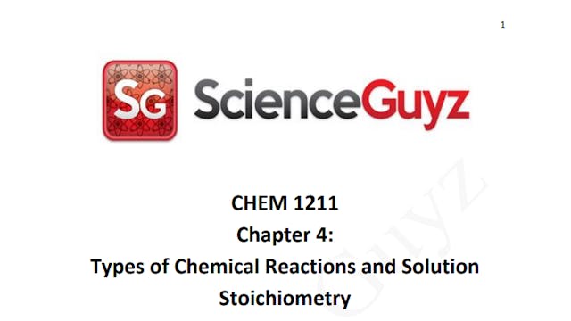 CHEM 1211 Chapter 4 Workshop (Video Rental)