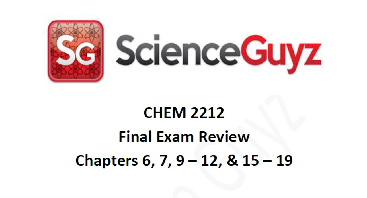 CHEM 2212 Final Exam Review Fall '24