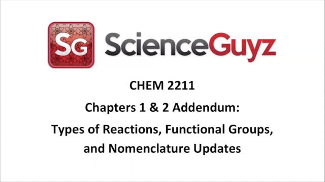 CHEM 2211 Chapters 1 & 2 Addendum