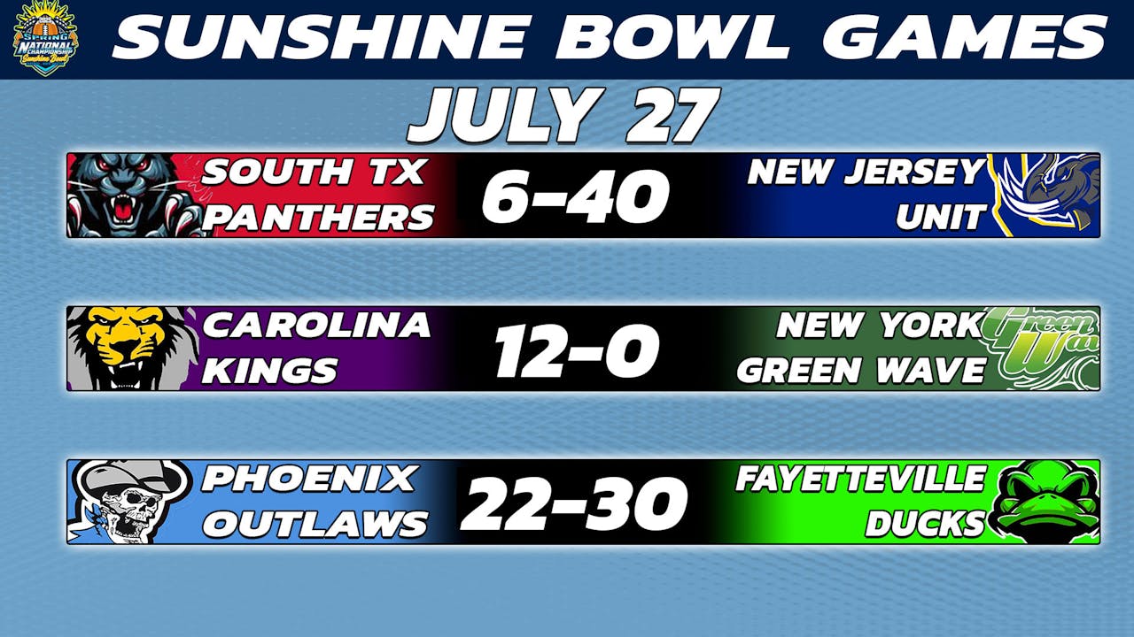 SUNDAY - Sushine Spring Nationals 3 GAMES JULY 27