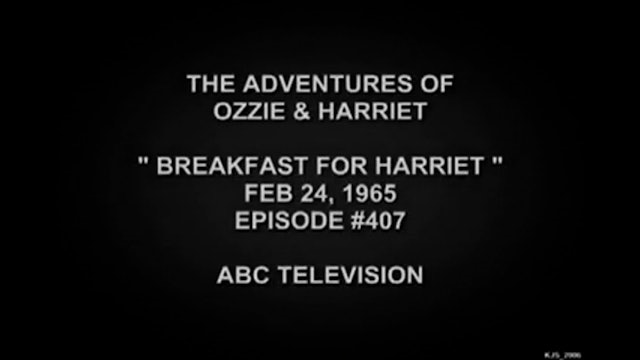 The Adventures Of Ozzie and Harriet Breakfast for Harriet