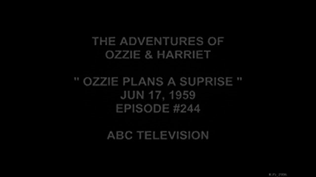 The Adventures Of Ozzie and Harriet Ozzie Plans A Surprise