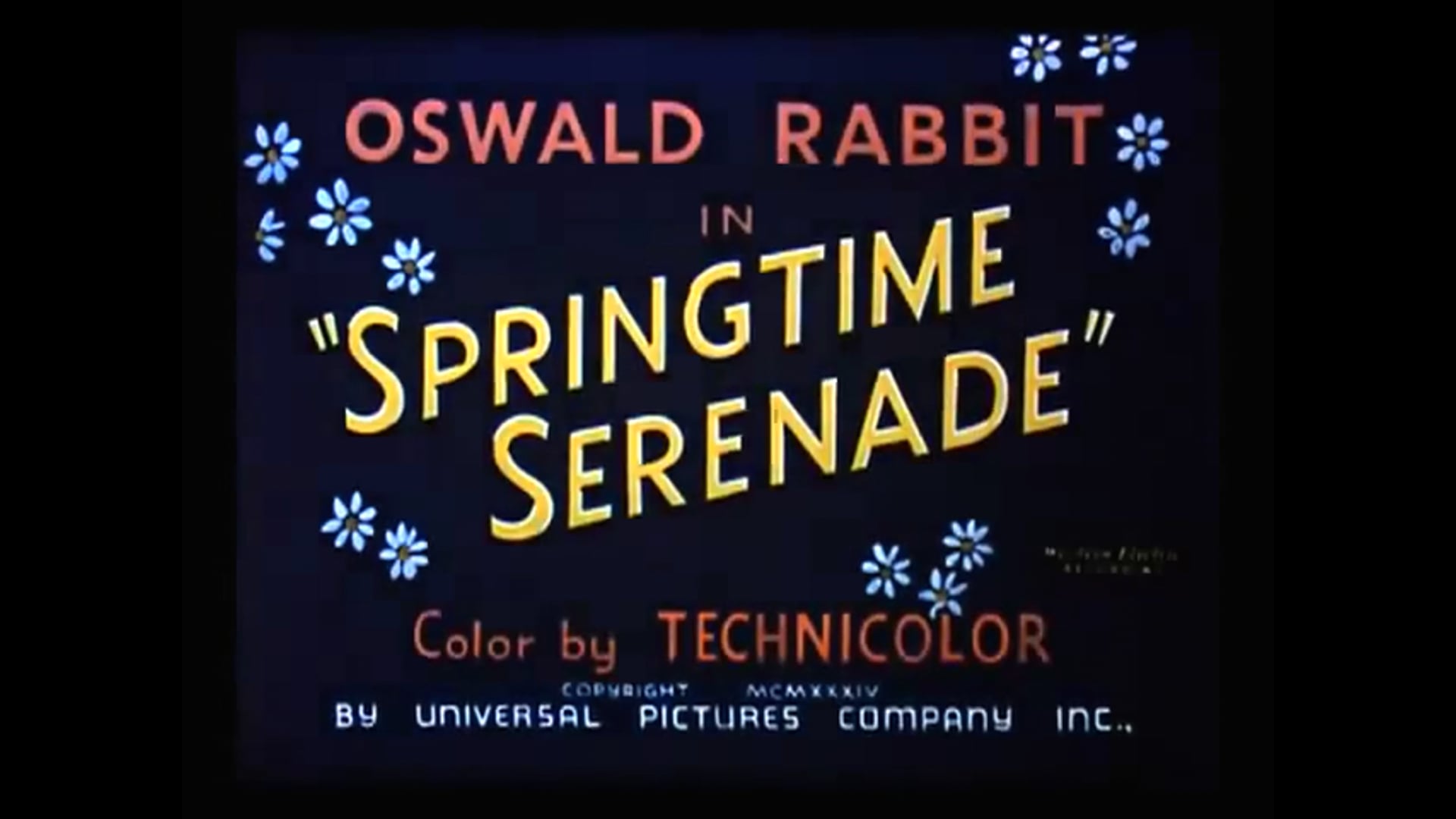 Oswald The Lucky Rabbit Springtime Serenade
