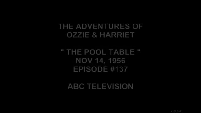 The Adventures Of Ozzie and Harriet Pool Table