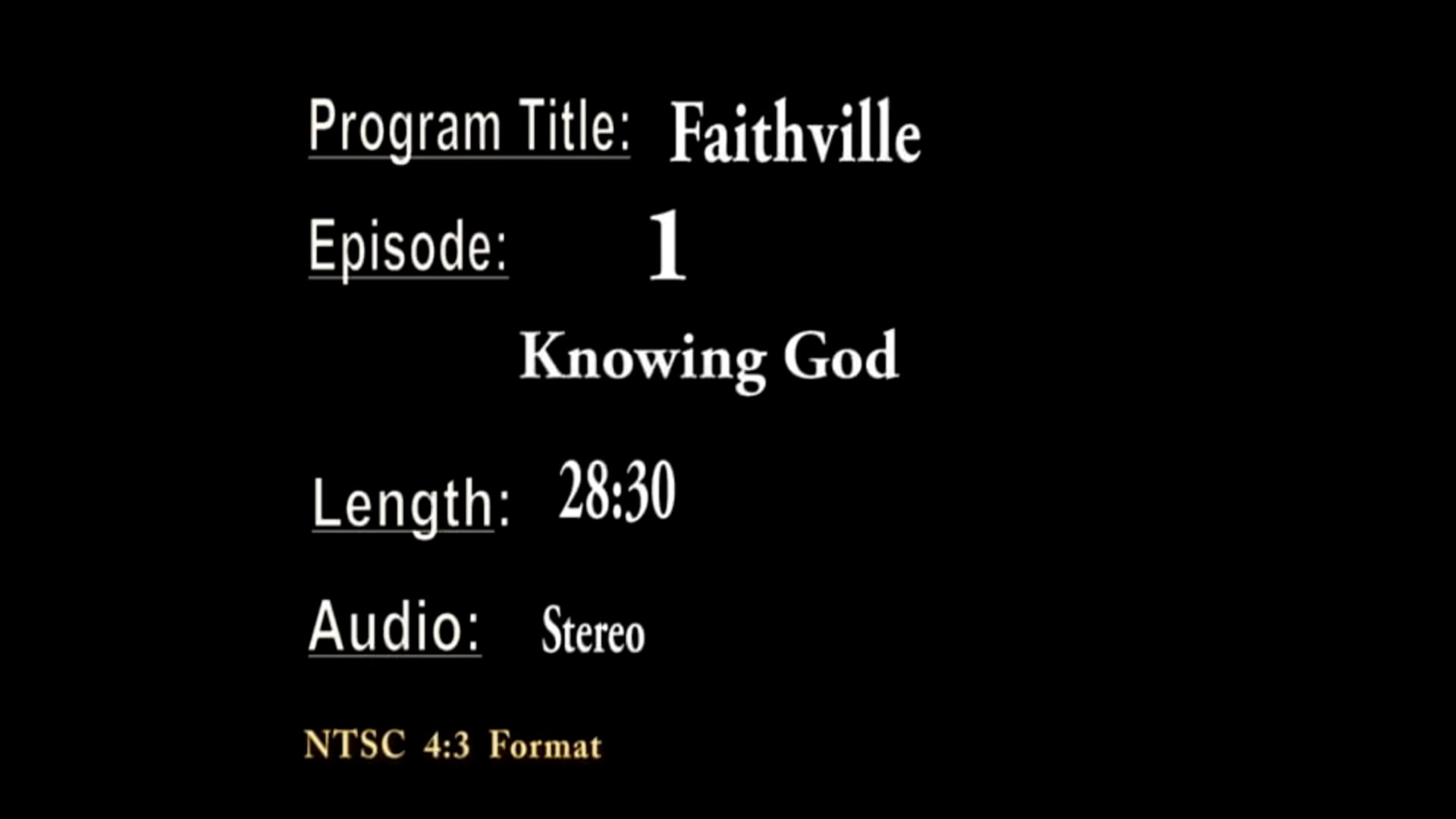 Faithville Trusting and Knowing God