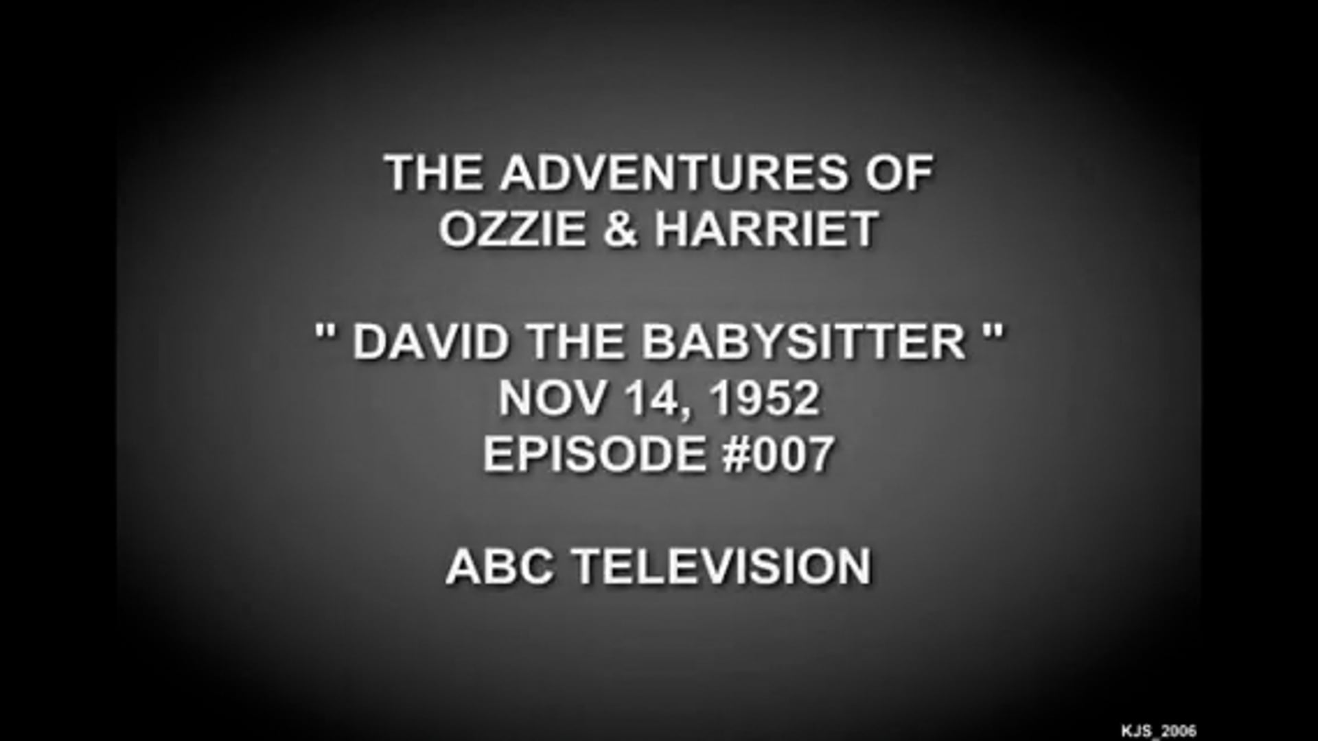 The Adventures Of Ozzie and Harriet David the Babysitter