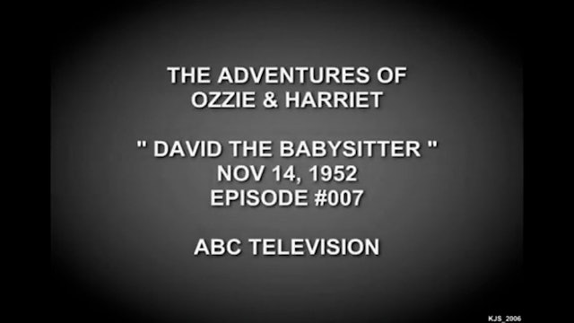 The Adventures Of Ozzie and Harriet David the Babysitter