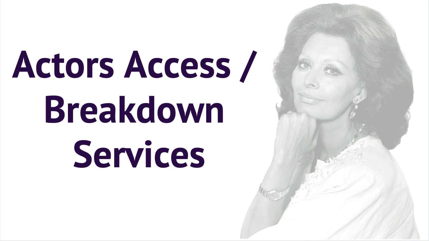 Actors Access Breakdown Services Secret Actor Society