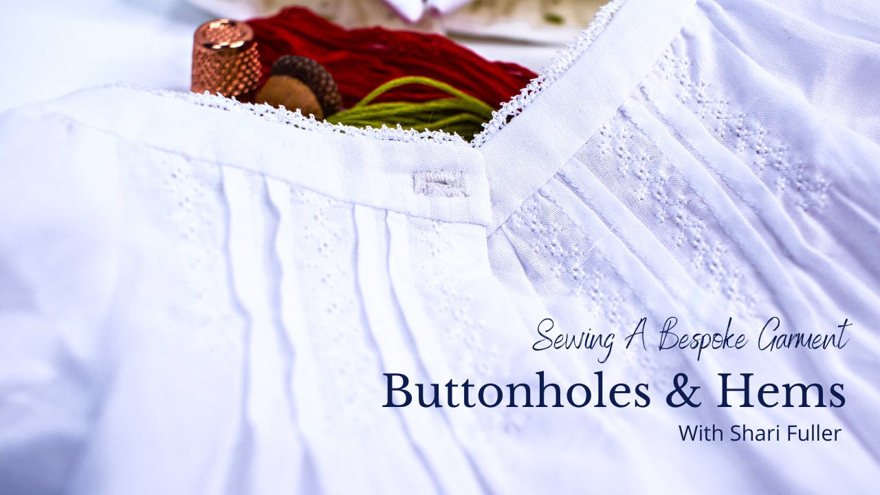 How To Sew A Hand Sewn Button Hole and a Victorian Lace Hem Sewing
