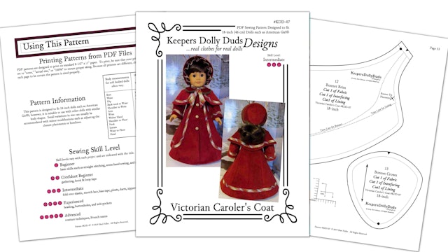 KDD Victorian Caroler Coat and Bonnet