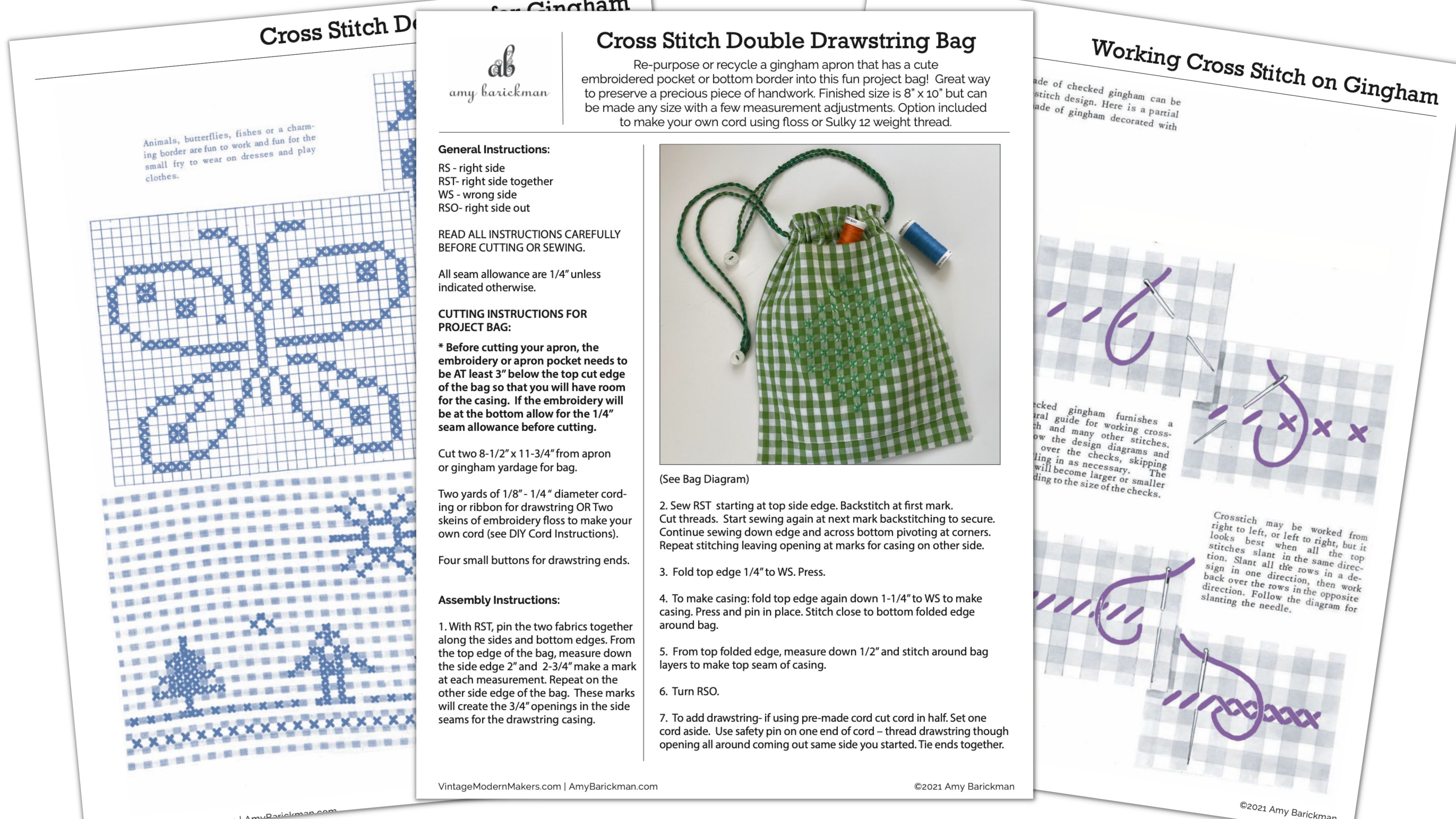 Gingham Sewing Project Instructions PDF