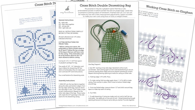 Gingham Sewing Project Instructions PDF