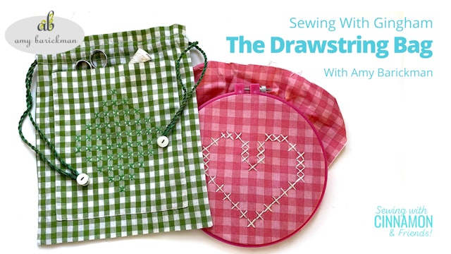 Sew-along Cross Stitch Drawstring Bag