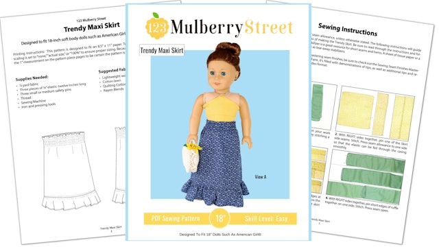 123 Mulberry St Trendy Maxi Skirt PDF Pattern