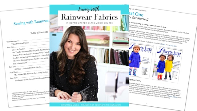 Sewing with Rainwear Fabrics Course Guide