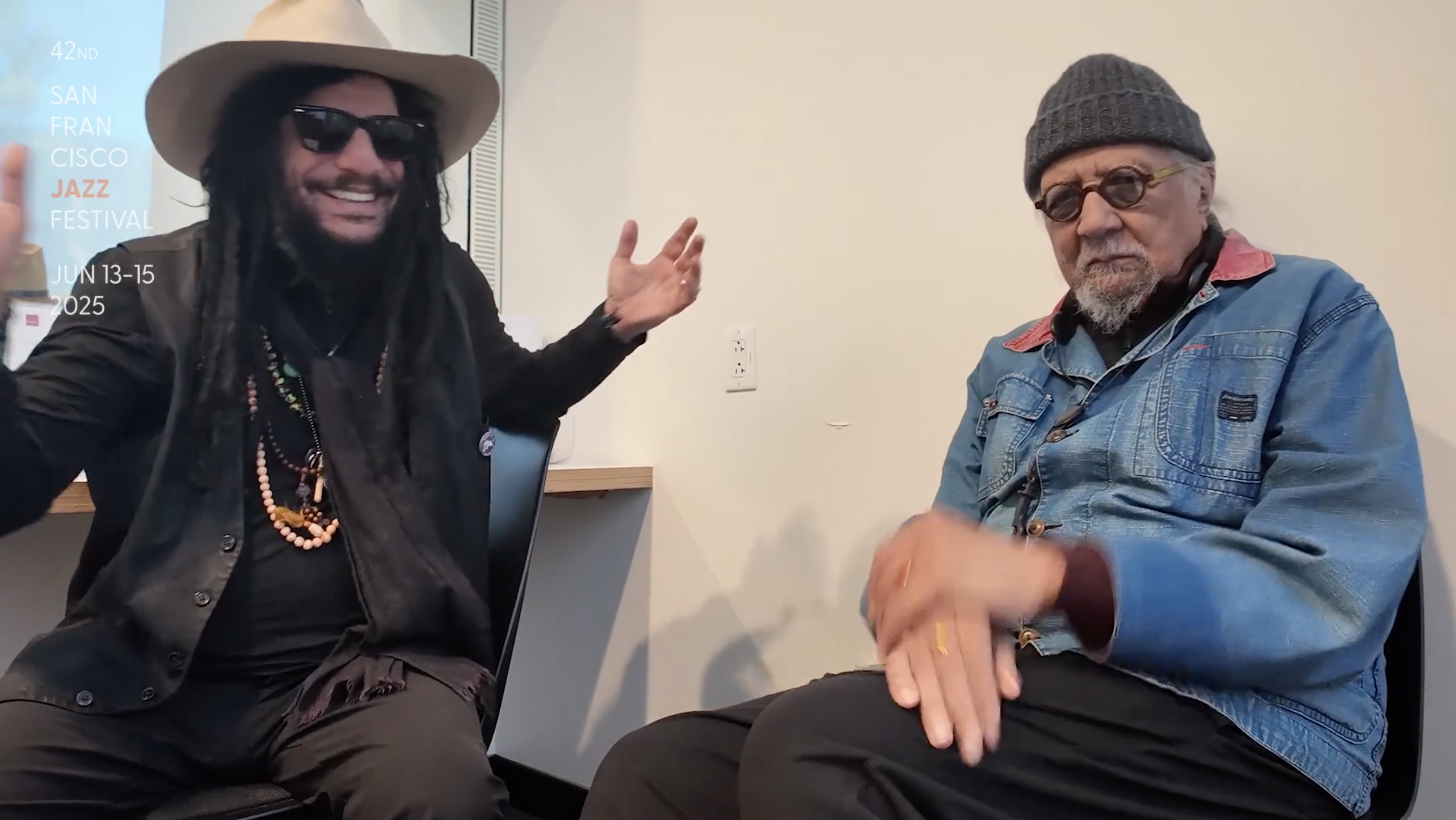 Charles Lloyd & Don Was catch up backstage, talk Brian Wilson & Beach Boys