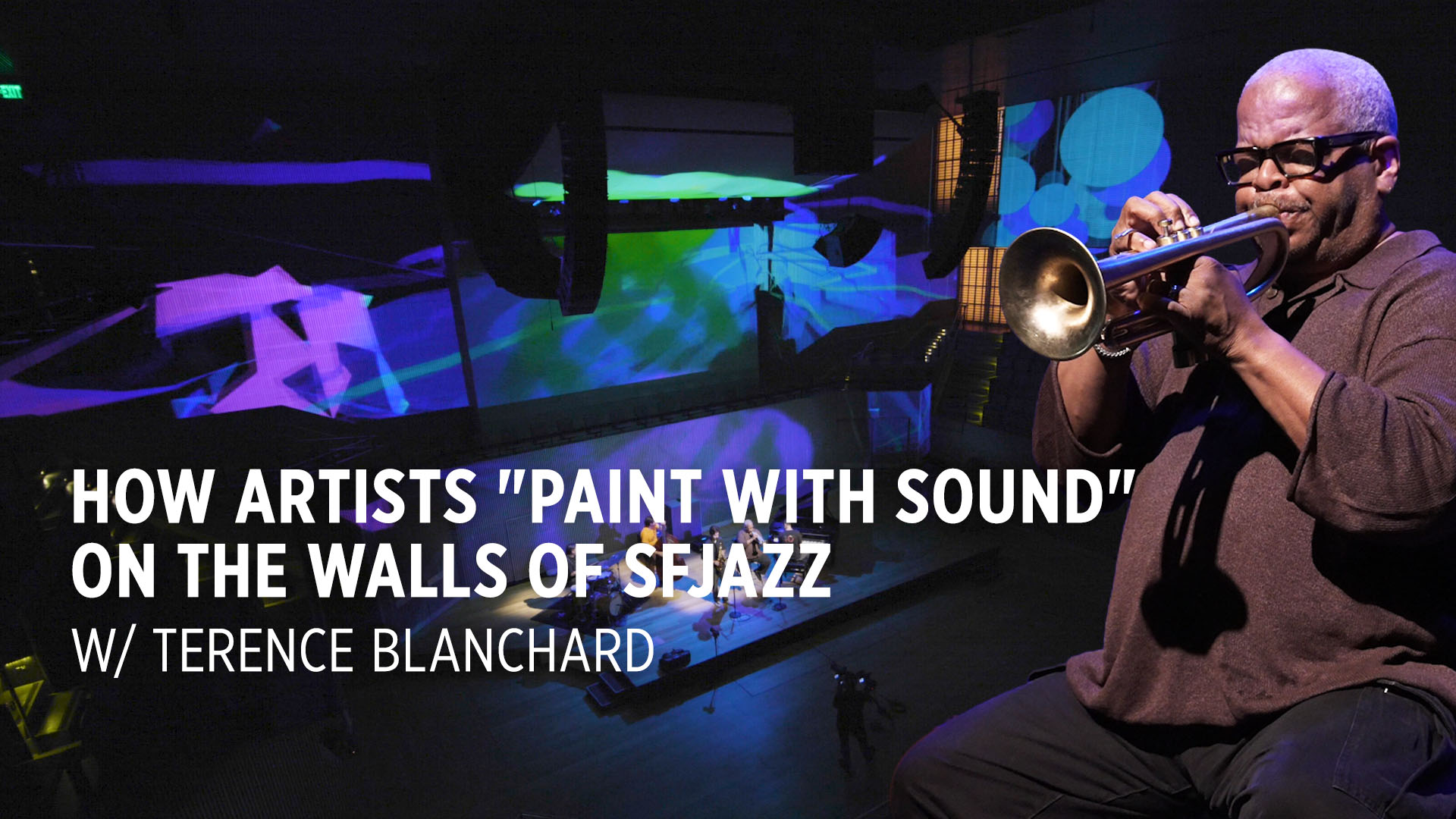 Terence Blanchard demos how artists "paint with sound" on the walls of SFJAZZ