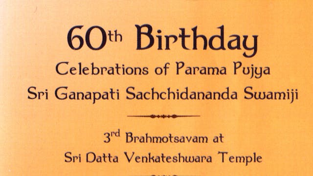Sri Swamiji's 60th Birthday Celebrations