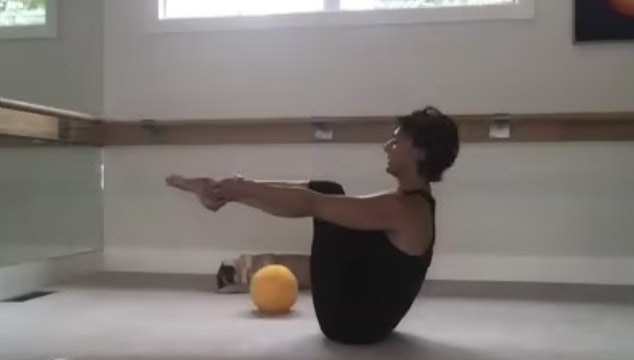 Lots of abs using a small ball as a prop