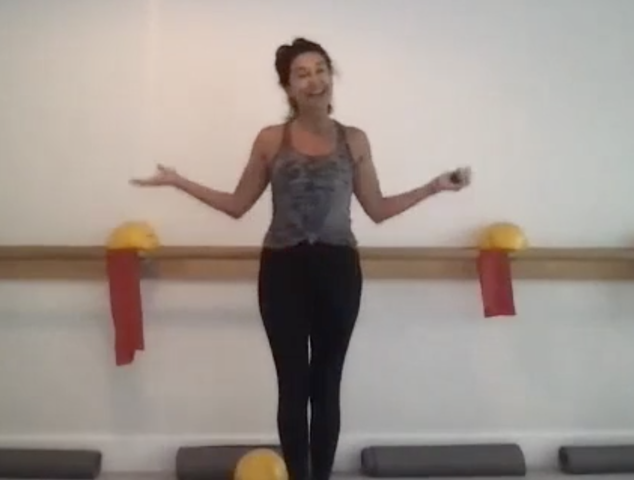 Arms with weights, bands, and rings (30 min)