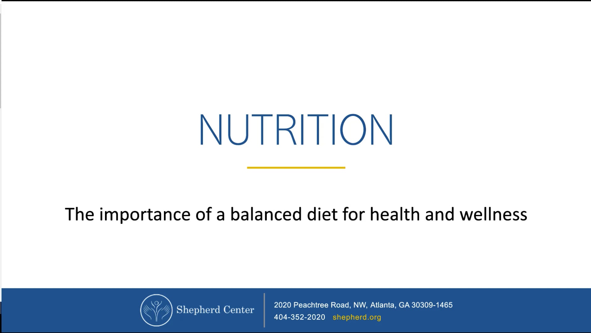 30 Minute Nutrition for Special Populations Lecture