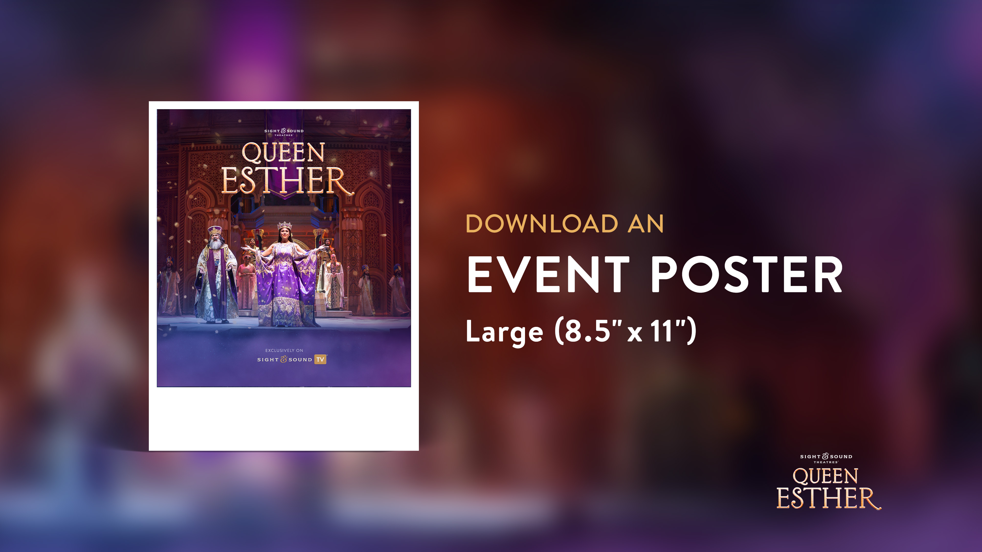 QUEEN ESTHER Event Poster (8.5 x 11)