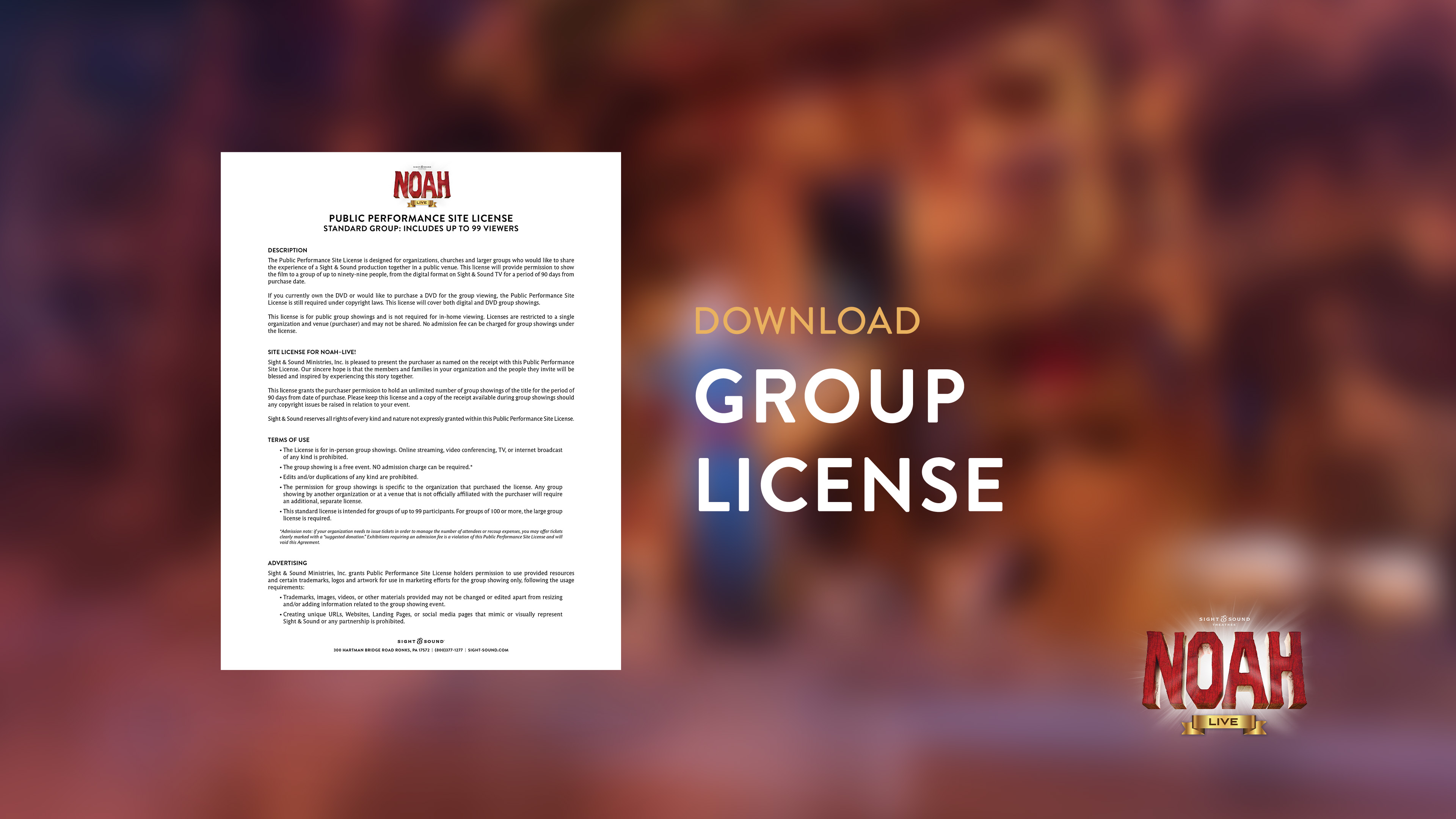 NOAH—Live! | Large Group License