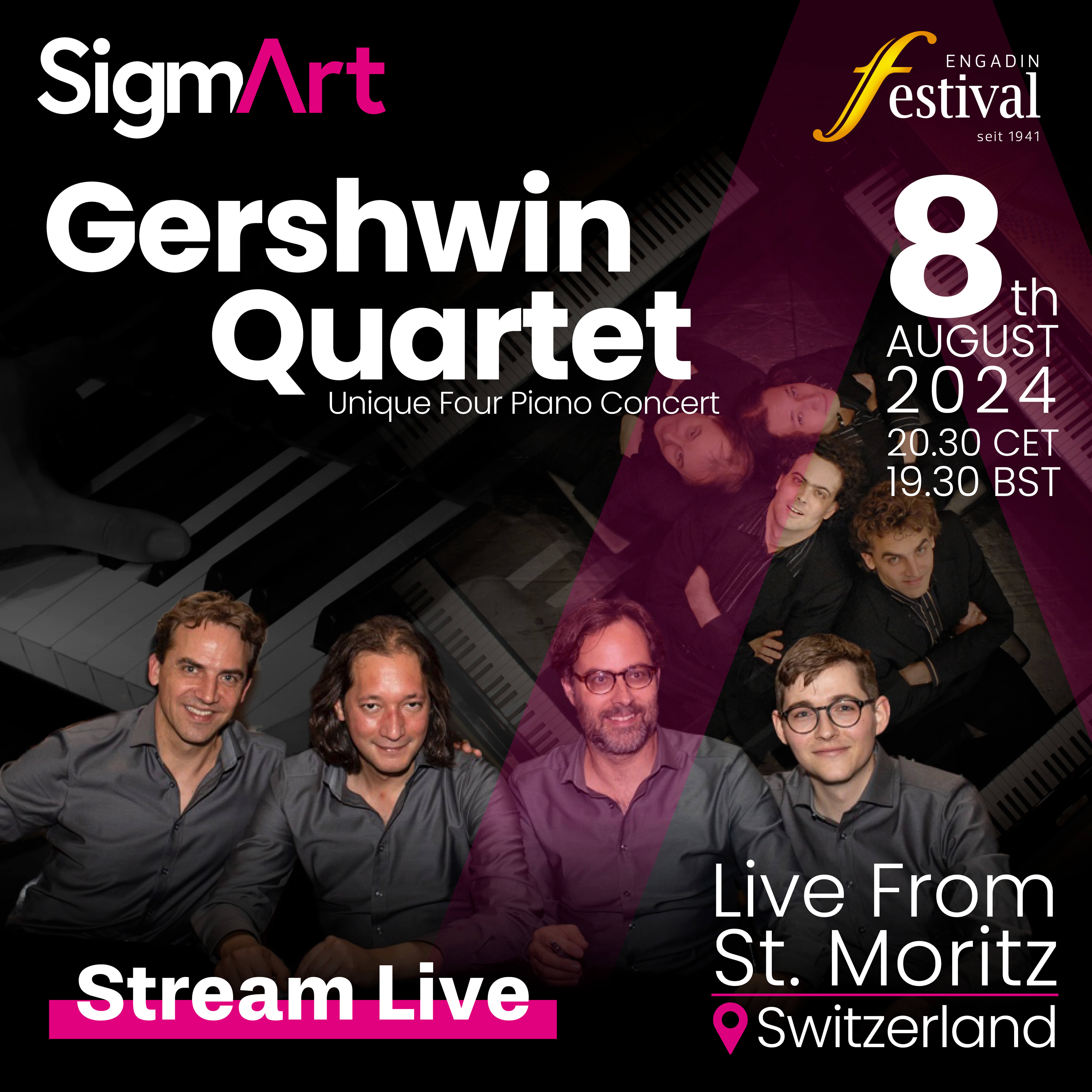 Live GERSHWIN QUARTET Unique Four Piano Concert