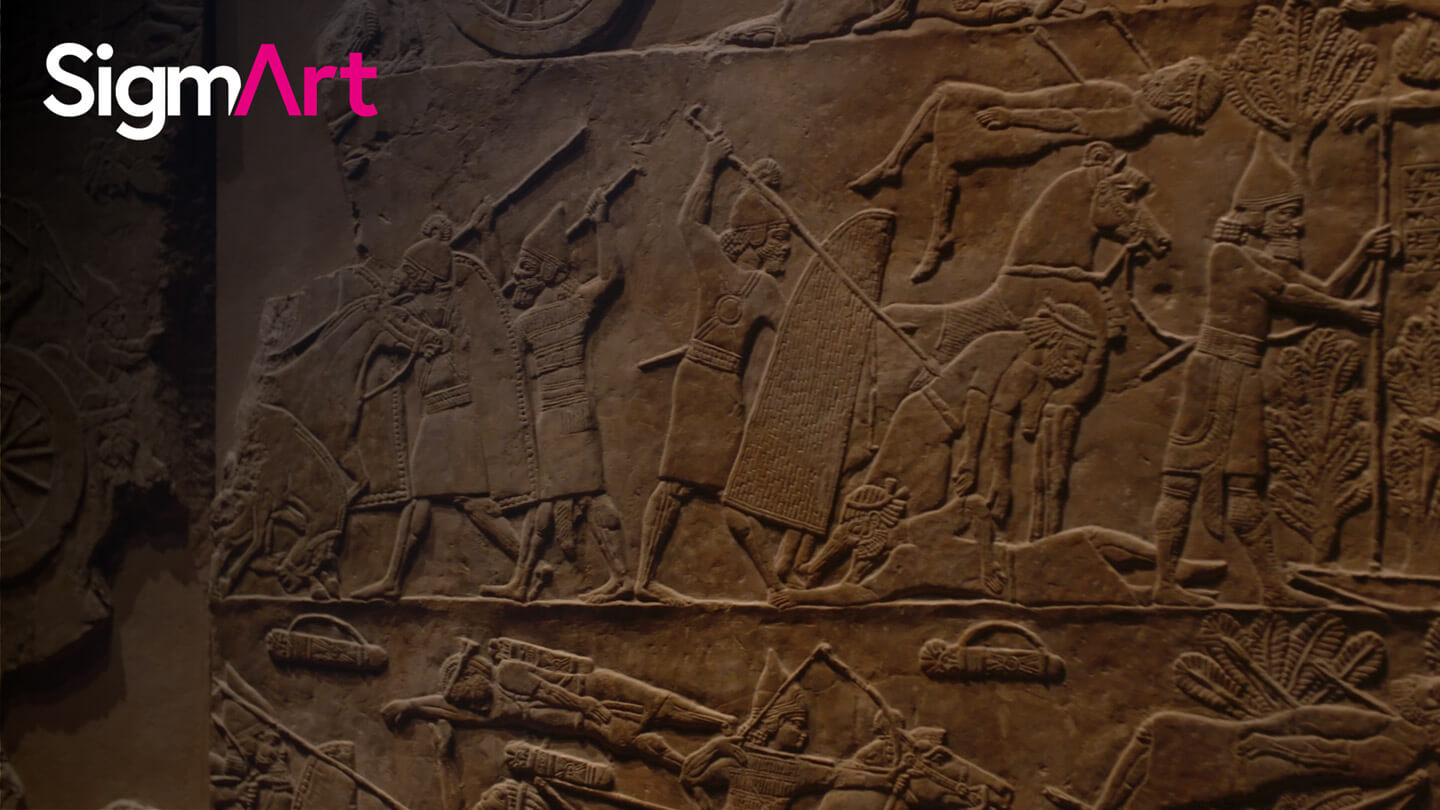 Assyrian art masterpiece "The BATTLE OF TIL TUBA"