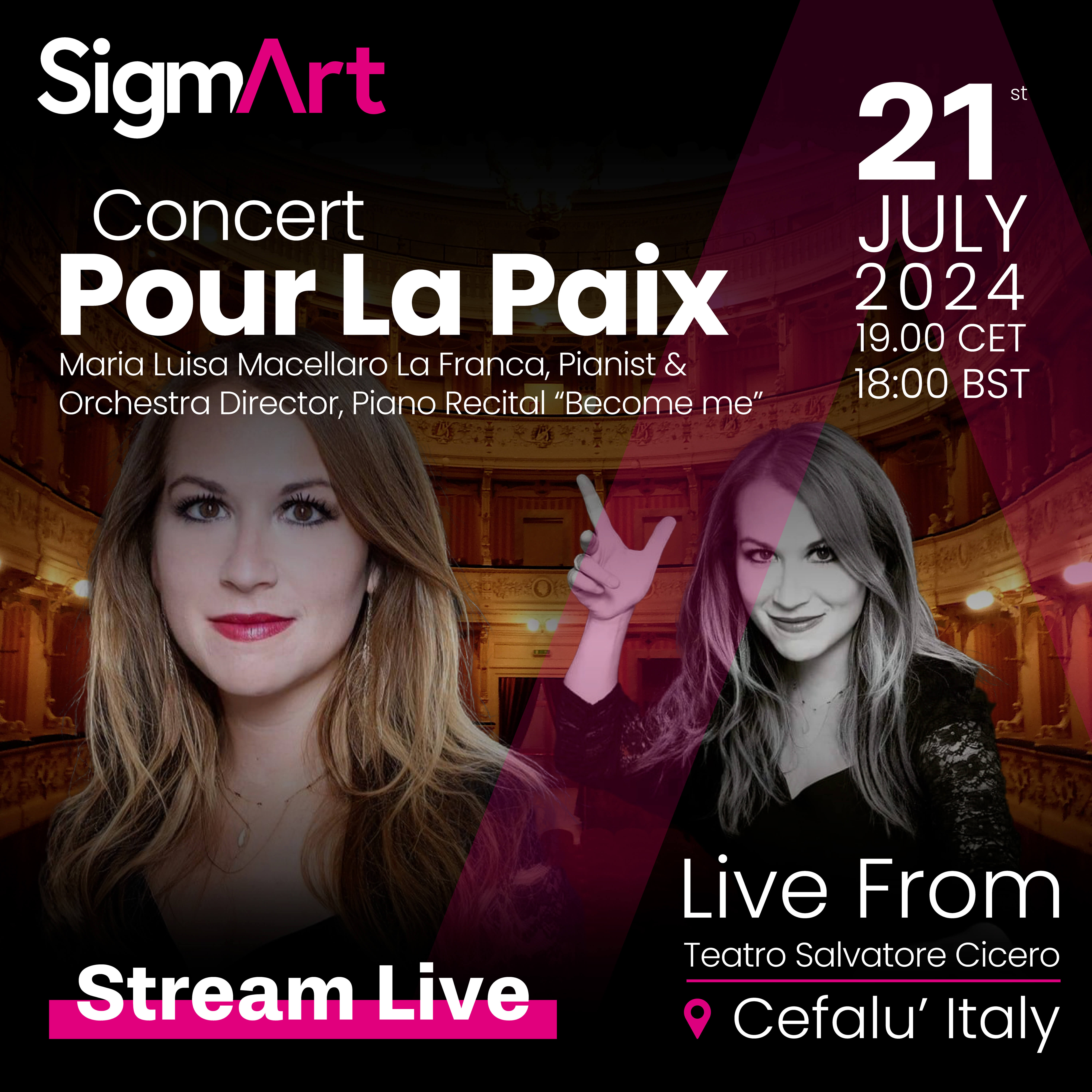 Live "Concert Pour La Paix" BECOME ME by Maria Luisa Macellaro La Franca