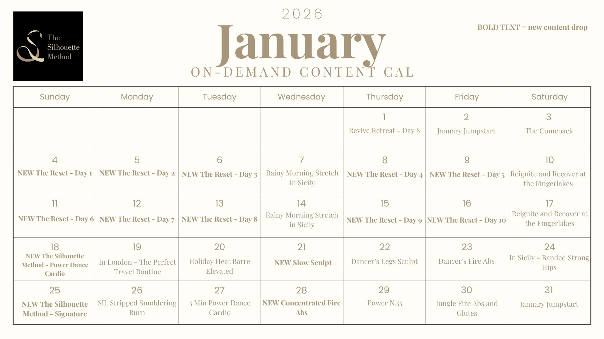 January On-Demand Calendar