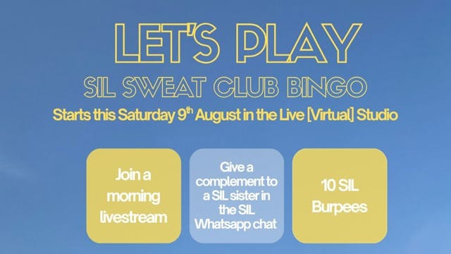 SIL Sweat Club Bingo in the Live Studio