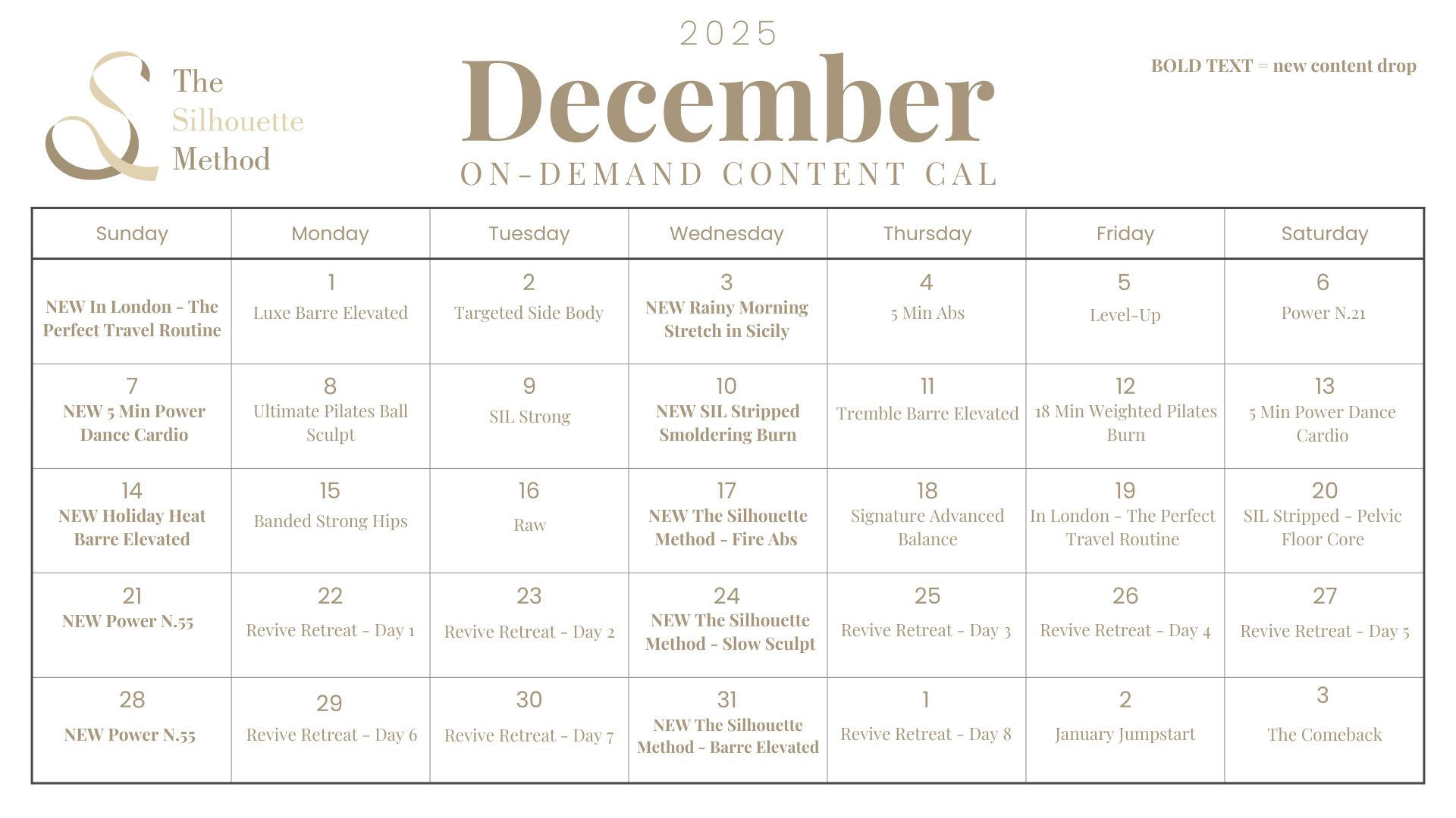 December Content Calendar