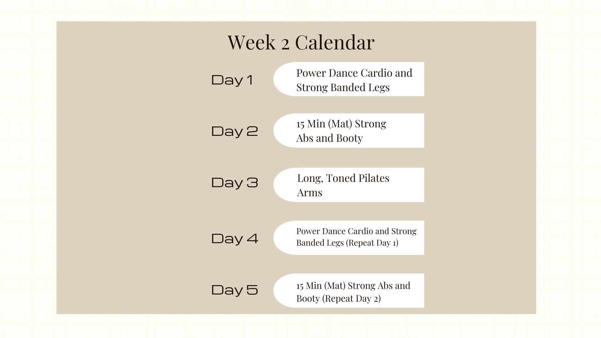 Jumpstart Intensive Calendar: Week 2