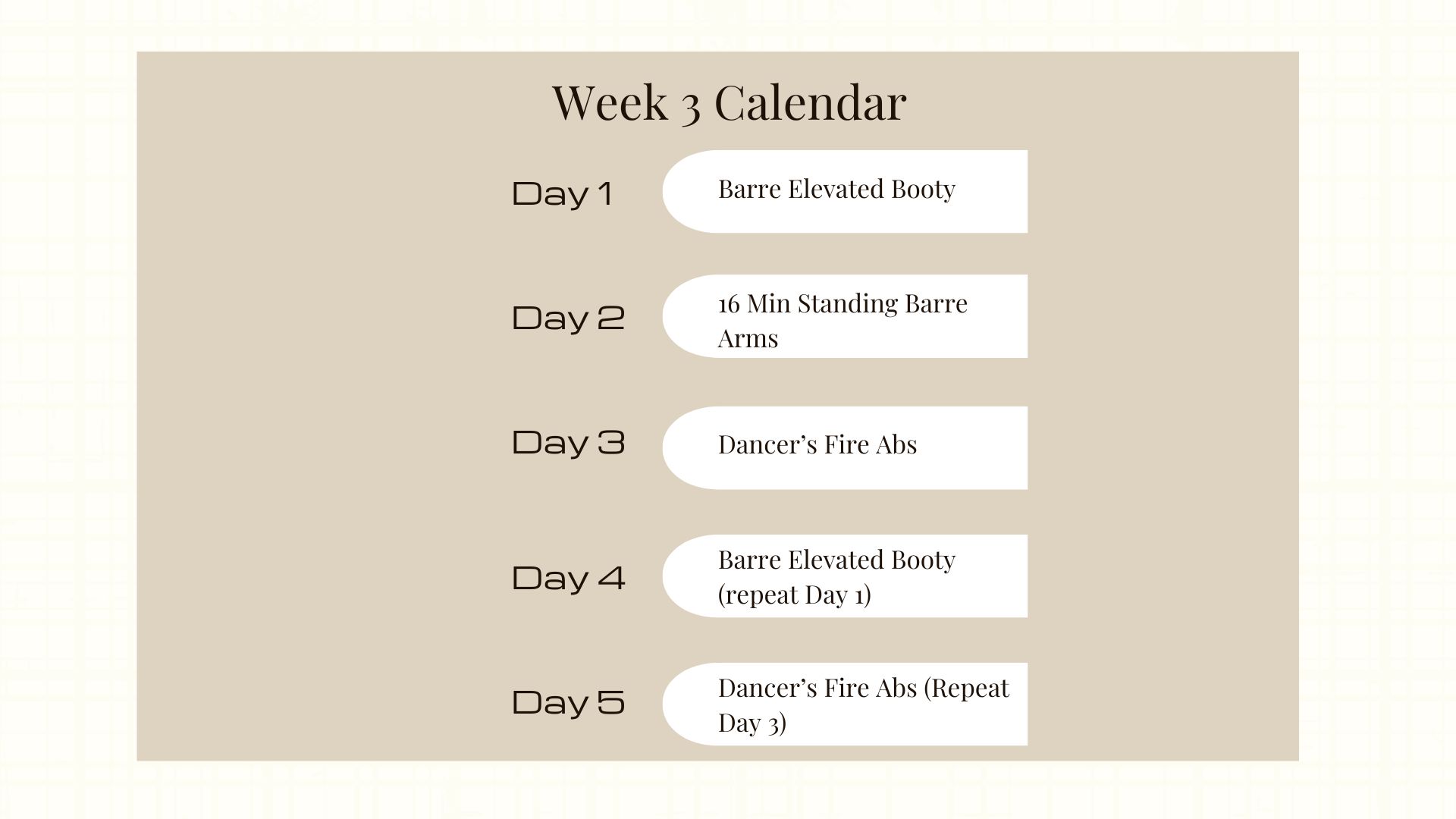 Jumpstart Intensive Calendar - Week 3
