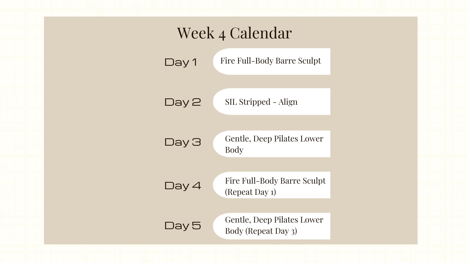 Jumpstart Intensive Calendar - Week 4