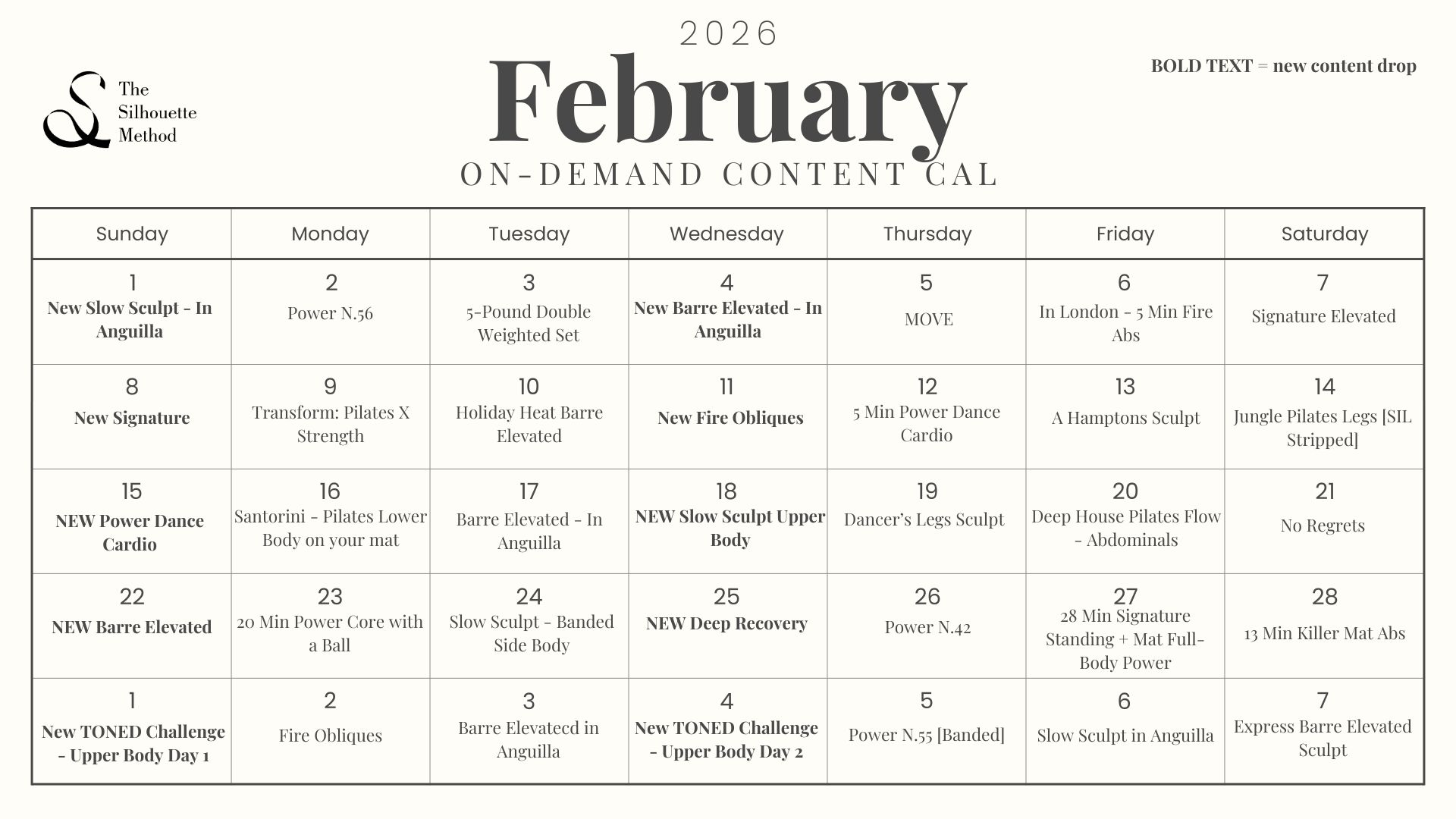 February 2026 On-Demand Calendar