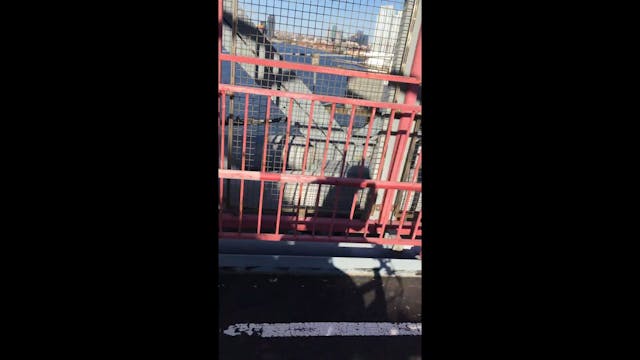 Cycling on the Williamsburg Bridge wh...